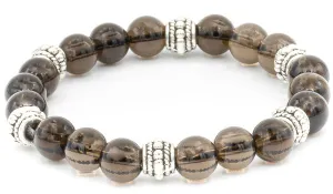 Sterling Silver Smoky Quartz Balinese Natural Gemstone Bracelet