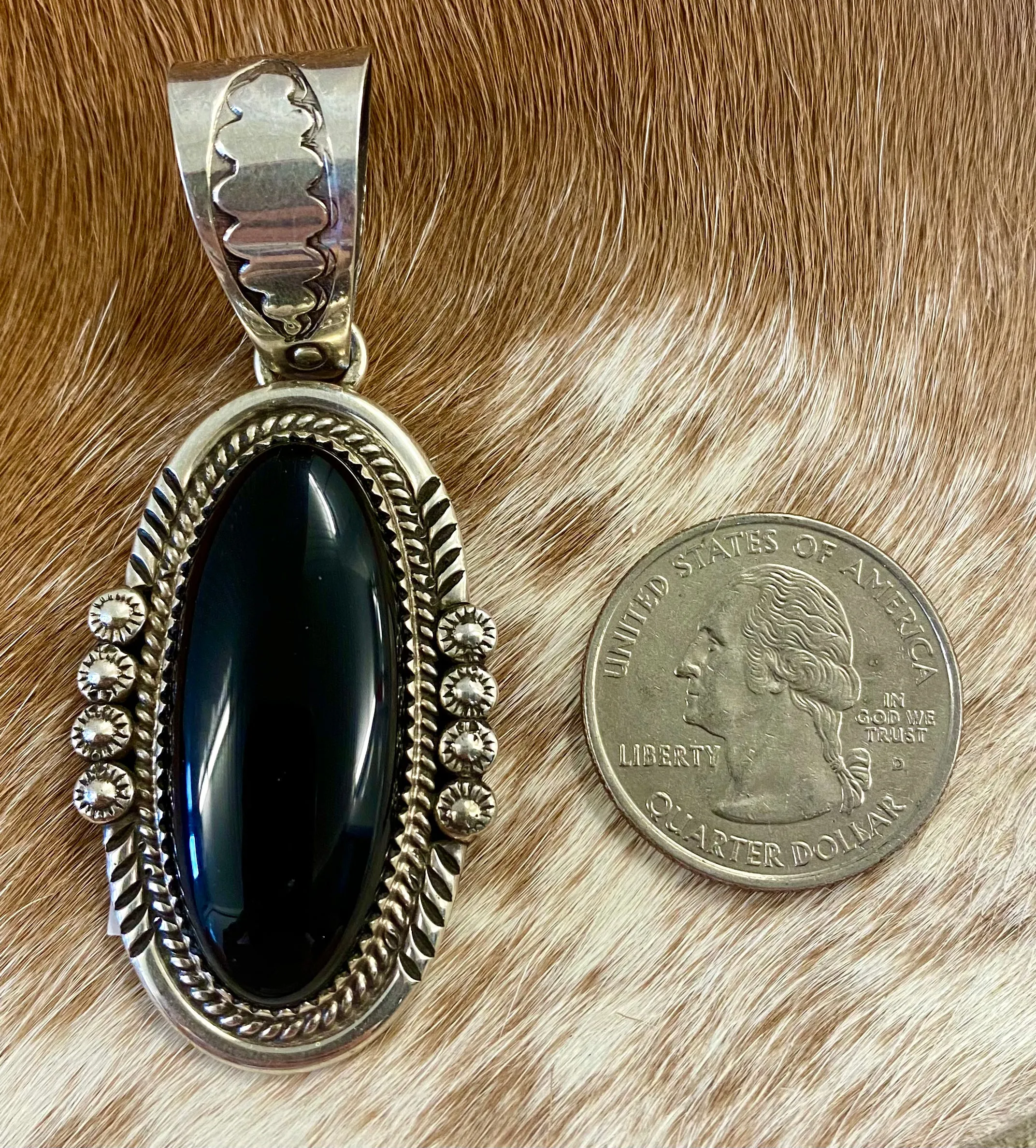 The Louisa Onyx Pendant By Phillip Yazzie