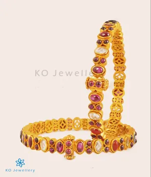 The Navarathnalu Silver Gemstone Openable Bracelet(Size/2.2/2.4/2.6/2.8)