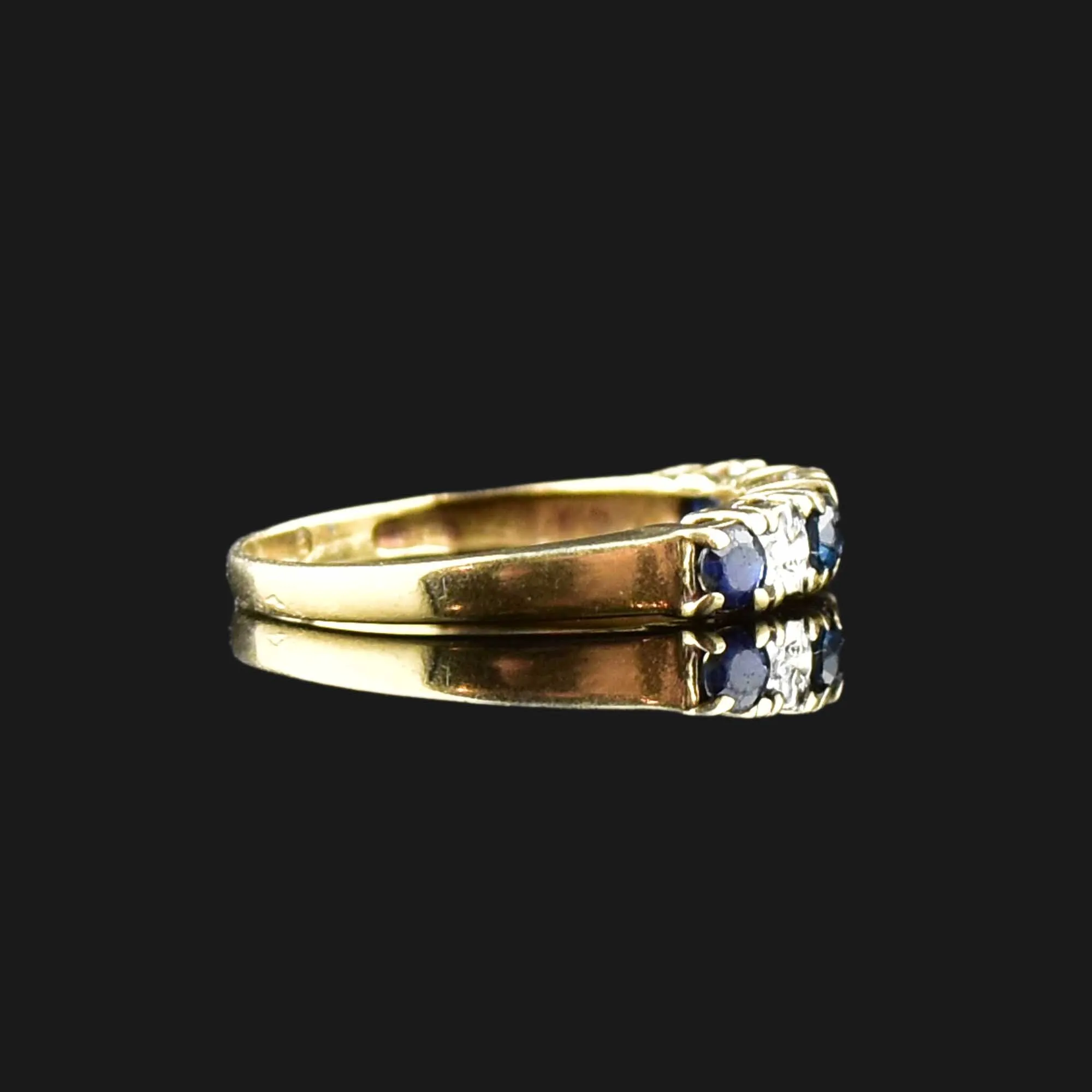 Vintage 10K Gold Diamond Sapphire Ring