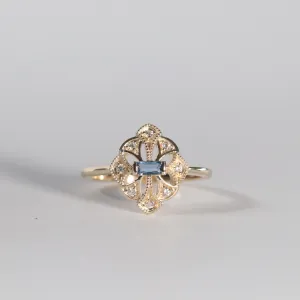 Vintage Style Yogo Sapphire Ring